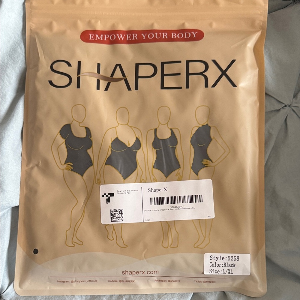 ShaperX Women's Black Shapewear Bodysuit